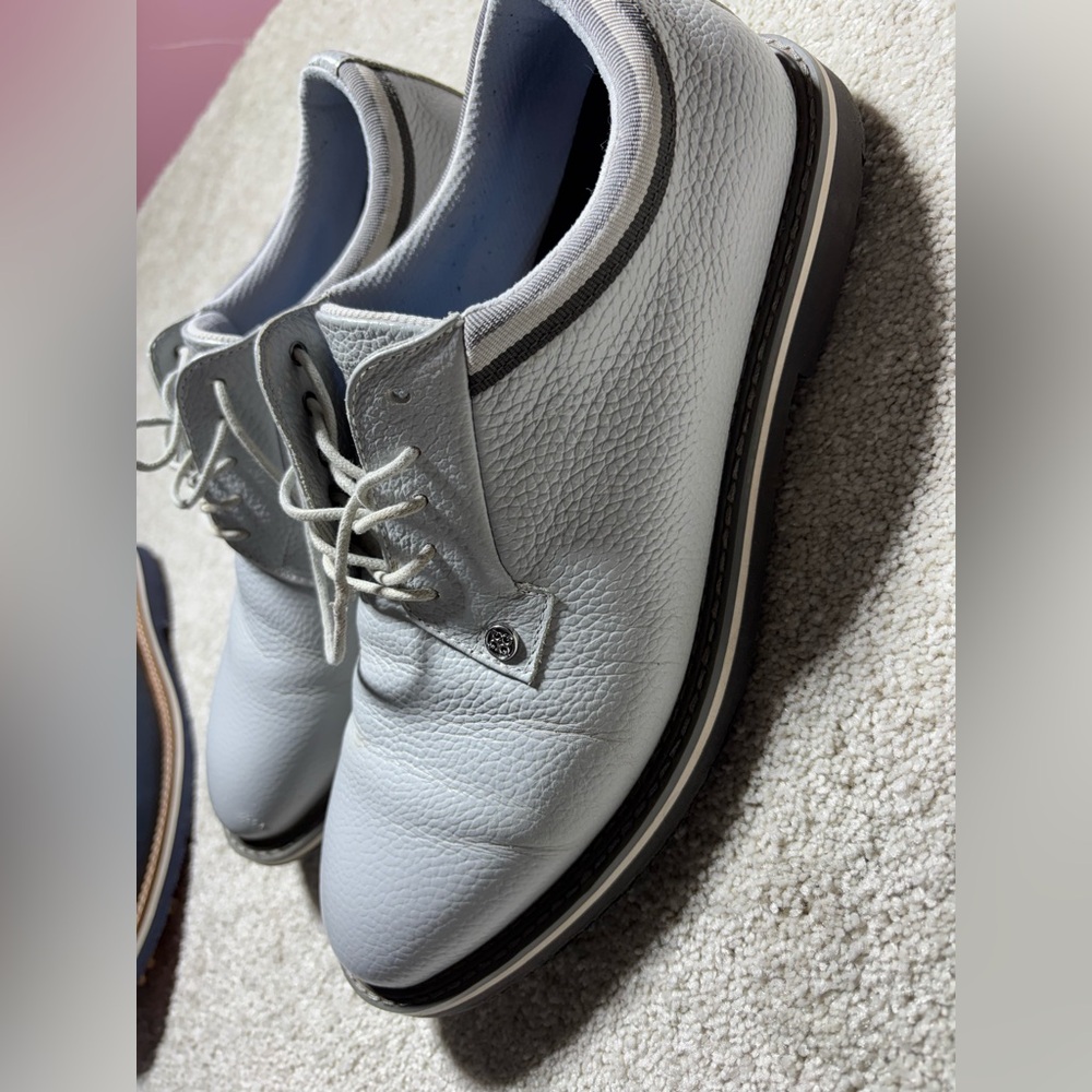 G/FORE White Leather Men's Oxfords